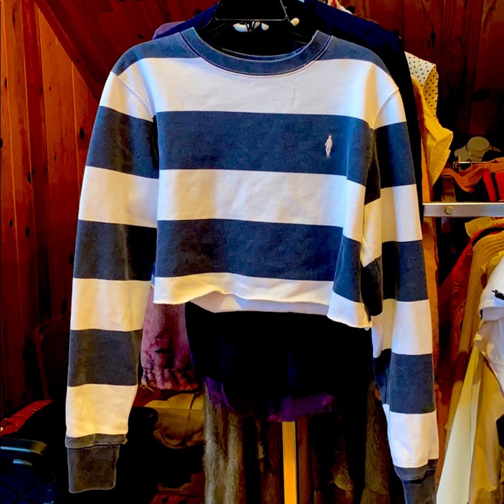 Striped cropped sweater